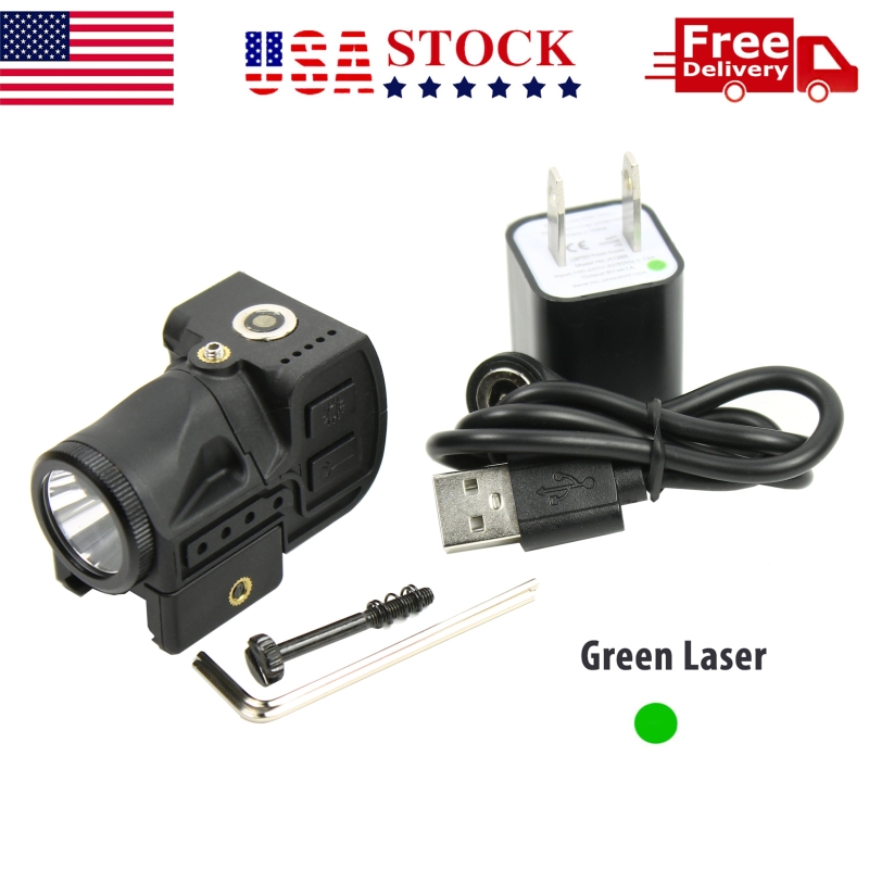Tactical Flashlight & Green Laser Sight Combo Picatinny Rail Mounted Pistol | West Lake Tactical