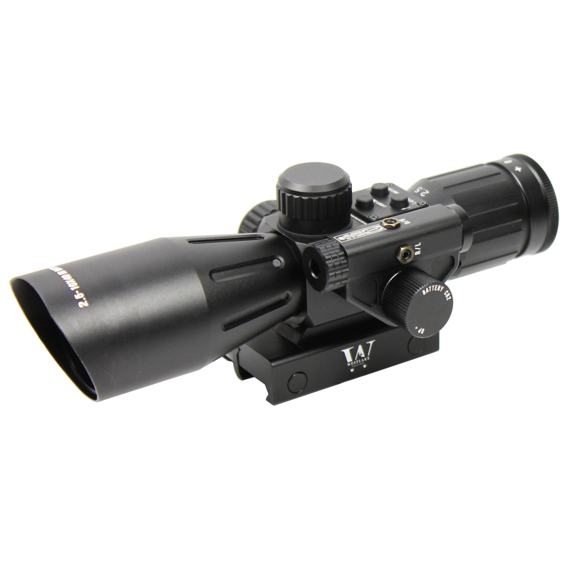 WLT 2.5-10x40IR Rifle Scope Mil-dot illuminated with Red Dot Laser Sight | West Lake Tactical