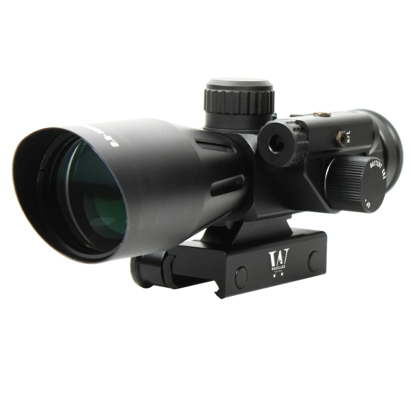 WLT 2.5-10x40IR Rifle Scope Mil-dot illuminated with Red Dot Laser Sight | West Lake Tactical