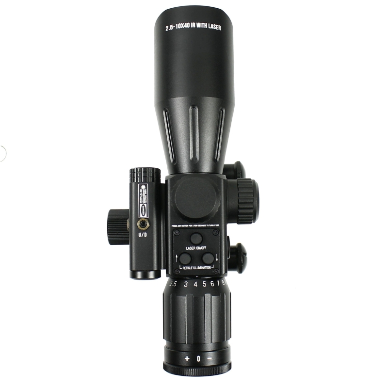 WLT 2.5-10x40IR Rifle Scope Mil-dot illuminated with Red Dot Laser Sight | West Lake Tactical