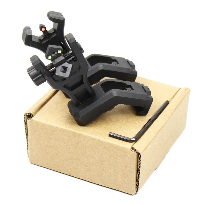 Foldable 45 Degree Fiber Optics Iron Sights Offset Front and Rear Sight Polymer - West Lake Tactical