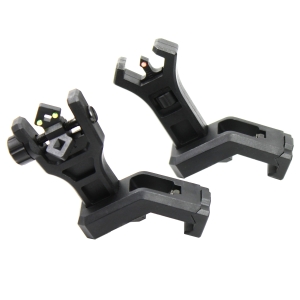Foldable 45 Degree Fiber Optics Iron Sights Offset Front and Rear Sight Polymer - West Lake Tactical