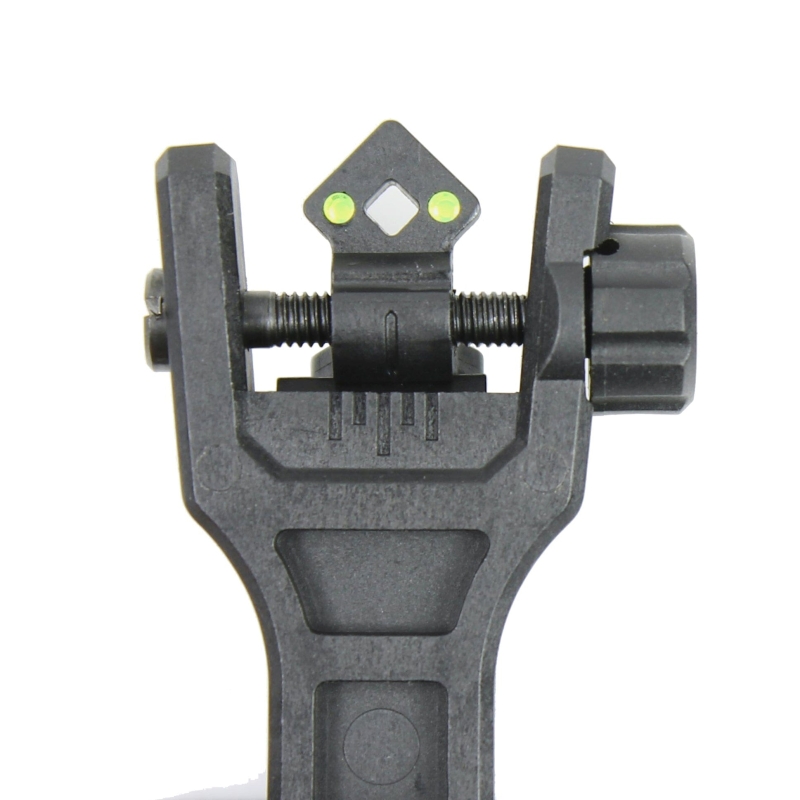 Foldable 45 Degree Fiber Optics Iron Sights Offset Front and Rear Sight Polymer - West Lake Tactical