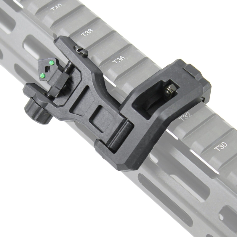 Foldable 45 Degree Fiber Optics Iron Sights Offset Front and Rear Sight Polymer - West Lake Tactical