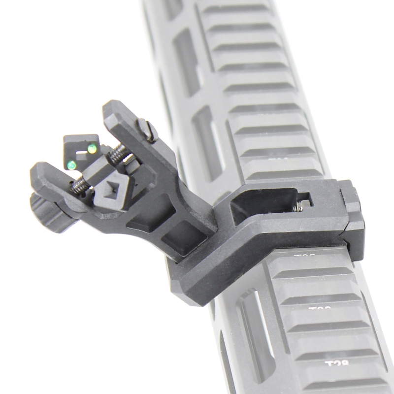 Foldable 45 Degree Fiber Optics Iron Sights Offset Front and Rear Sight Polymer - West Lake Tactical