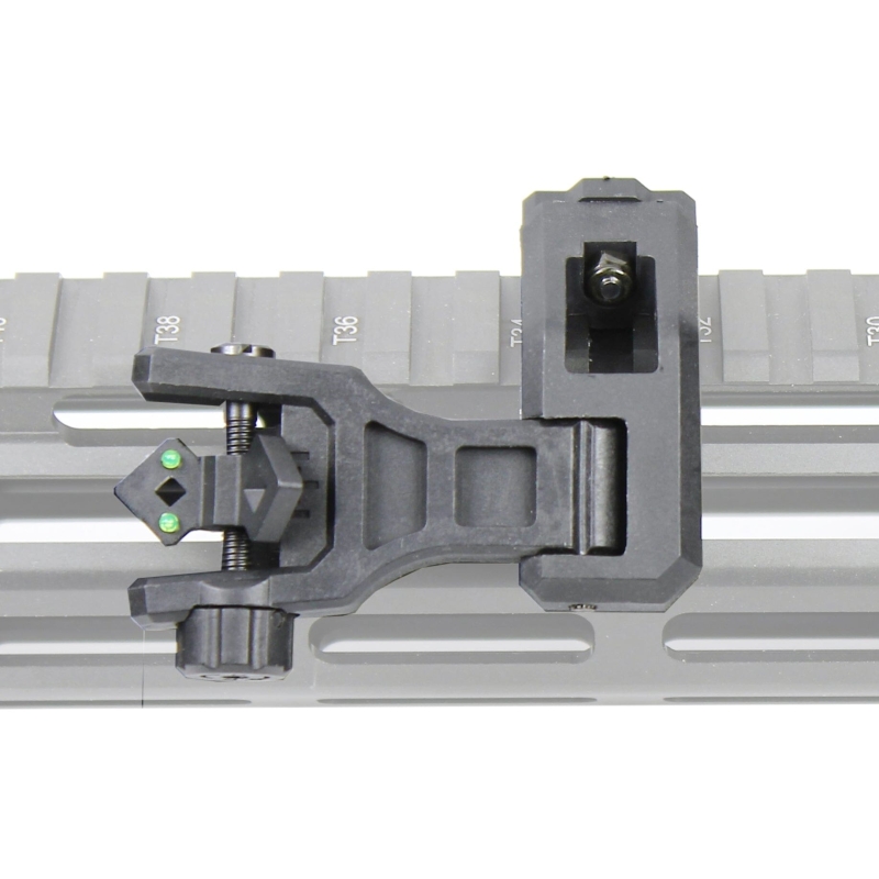 Foldable 45 Degree Fiber Optics Iron Sights Offset Front and Rear Sight Polymer - West Lake Tactical