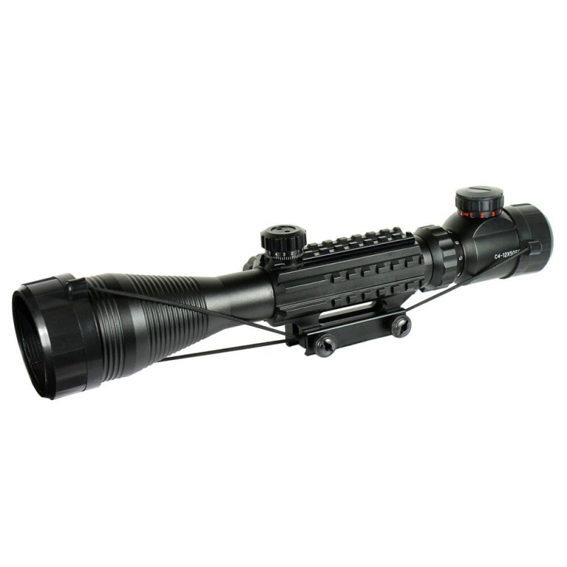 4-12X50 Tactical Rifle Scope Red Green Mil-dot illuminated with Side Rails-Mount | West Lake Tactical