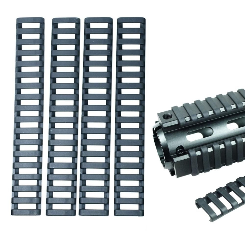 8 Pack Rubber Panel Covers + Ladder Rail Cover for Keymod Handguard - Black - West Lake Tactical