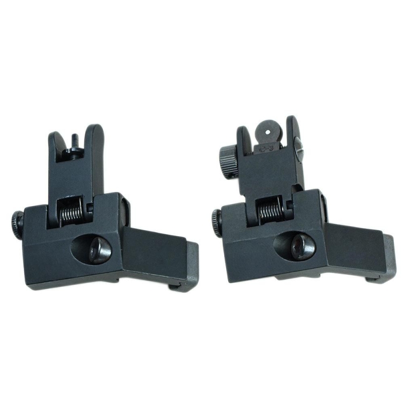 Front Rear 45 Degree Offset Rapid Transition Folding Iron Sight Set Picatinny - West Lake Tactical
