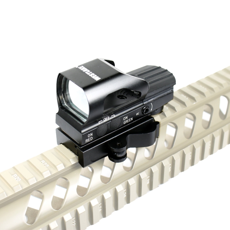 Red Green Dot Tactical Sight Holographic Relex Scope 4 Reticle 21mm Quick Mount