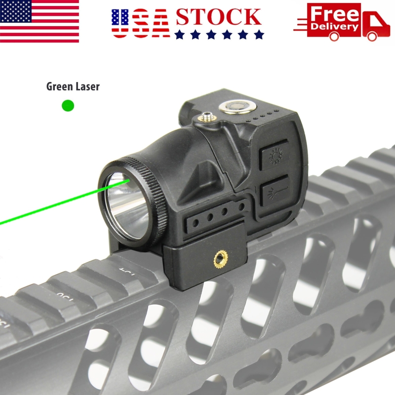 Tactical Flashlight & Green Laser Sight Combo Picatinny Rail Mounted Pistol | West Lake Tactical