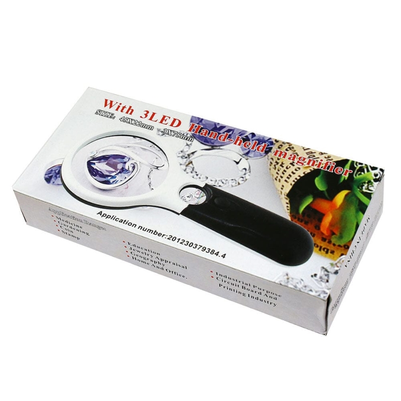 3X & 45X Handheld Magnifier/Loupe Reading Magnifying Glass Lens Jewelry LED Book Newspaper - West Lake Tactical
